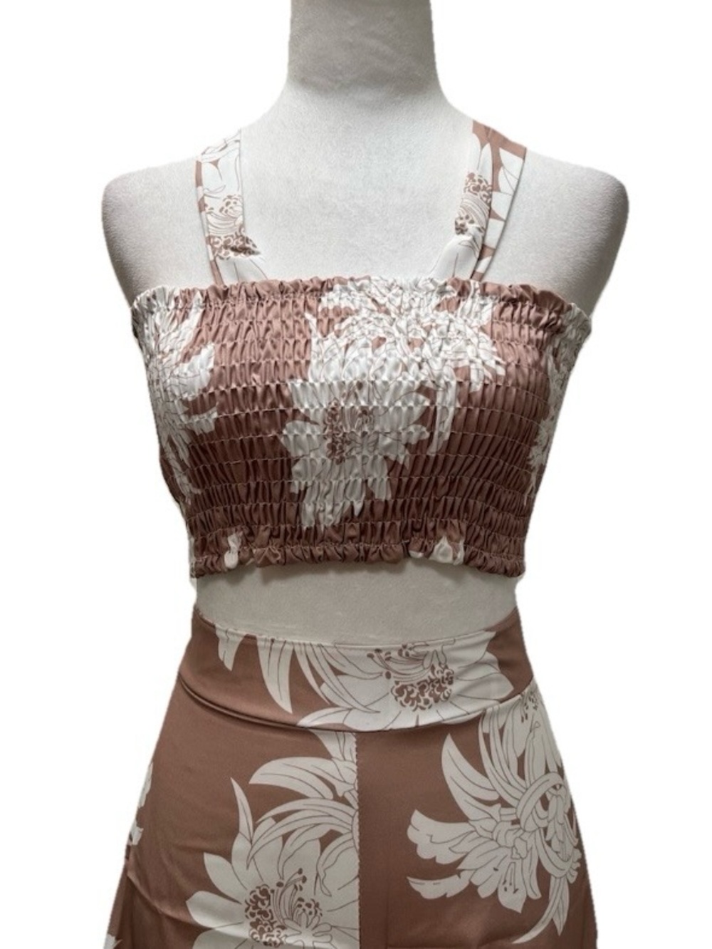 Impressions Mimosa Sipping Floral Two-Piece Tie-Front Wide Leg Pantsuit L NIP - Picture 13 of 13